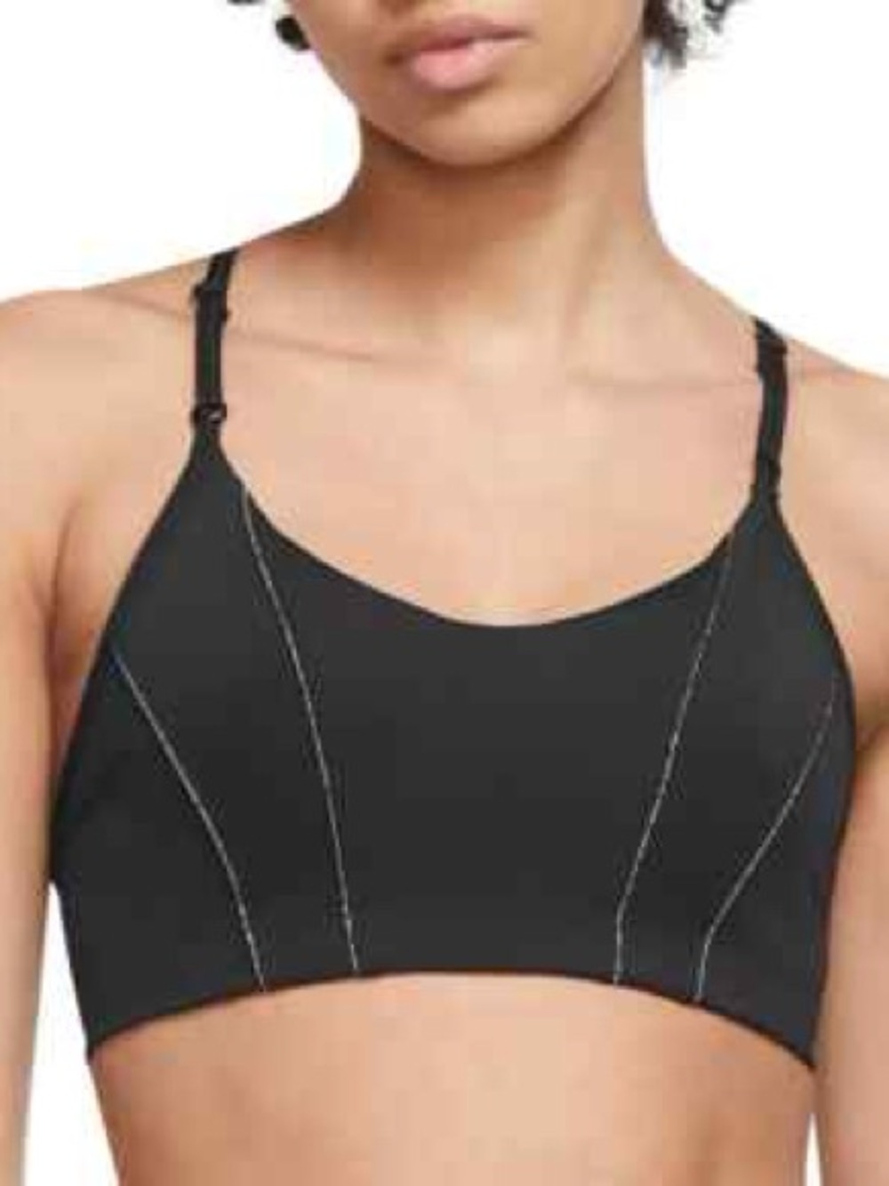 Nike Black Wireless Seam-Detail Bralette